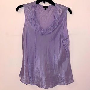 Talbots petites tank top 100 % silk v-neck straps in lilac/lavender size 14 GUC
